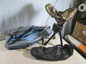 lot 302 image: (F-3) Portable Folding Stool and Te...