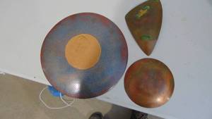 3-Vintage Decorative Copper Metal Plates