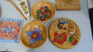 Lot of Rosemalted Wood Items