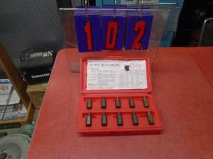Neew 10 piece screw extractor set. As shown.