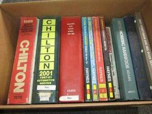 box of haynes and chilton manuals a...