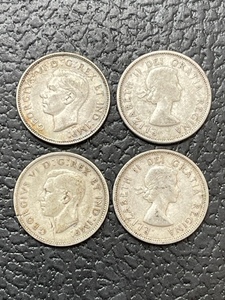 4 Silver Canadian Quarters