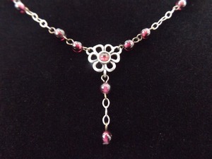 .925 Sterling Silver Amethyst Dangle Necklace