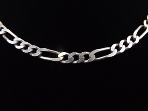 .925 Sterling Silver Thick Figaro Link Necklace