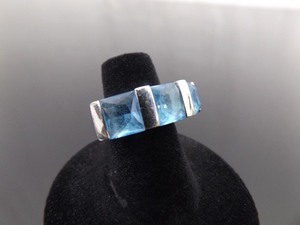.925 Sterling Silver Topaz Cocktail Ring Size 5.75