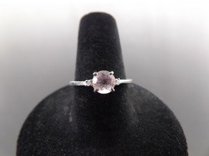 .925 Sterling Silver Pink Sapphire Zirconia Ring Size 8