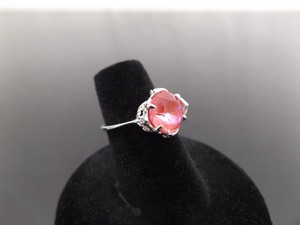 .925 Sterling Silver Pink Aurora Ring Size 5