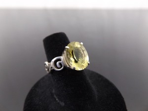 .925 Sterling Silver Oval Cut Citrine Ring Size 6