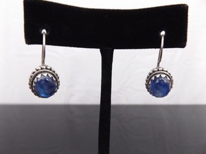 .925 Sterling Silver Labradorite Cabochon Hook Earrings