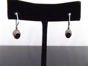 .925 Sterling Silver Amethyst Crystal Hook Earrings