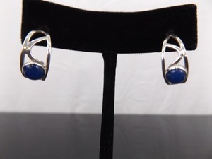 .925 Sterling Silver Blue Chrysoberyl Post Earrings