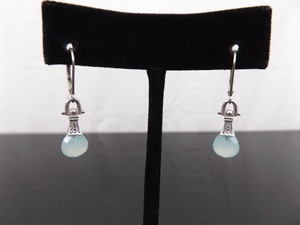 .925 Sterling Silver Faceted Jadeite Hinged Latch Earrings