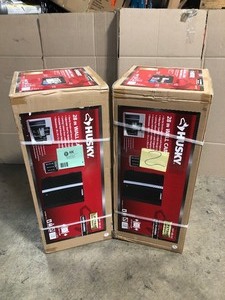 Husky Ready-to-Assemble 24-Gauge Steel Wall Mounted Garage Cabinet in Black (28 in. W x 29 in. H x 12 in. D), Lot of 2, Open Box, Review all pictures