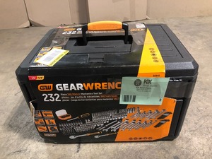 GEARWRENCH 14 in. and 38 in. Drive 90-Tooth Standard and Deep SAEMetric Mechanics Tool Set in 3-Drawer Storage Box (232-Piece), Open Box, Review all pictures