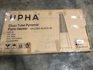 42,000 BTU Pyramid Outdoor Propane Patio Heater with Wheels in Black, Open Box, Review all pictures