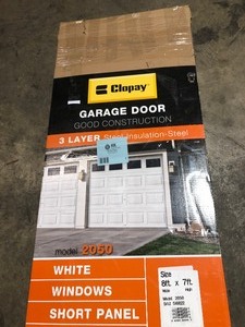 Clopay Classic Collection 8 ft. x 7 ft. 12.9 R-Value Intellicore Insulated White Garage Door Open Box, Review all pictures
