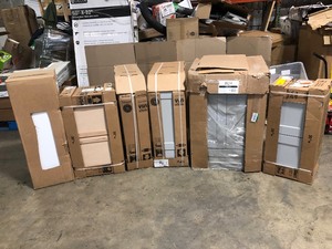 Mix Lot of Storage Cabinets, Various Colors and Sizes, Open Box, Review all pictures