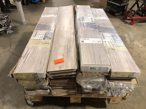 TrafficMaster Lakeshore Pecan Stone 7mm T x 7.64 in. W Laminate Wood Flooring (24.17 sq.ftCase) 15 cases, Customer returns, Review all pictures