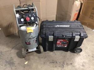 Lot of Husky compressor and tool box Customer returns  See Pics