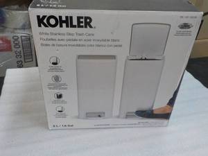 lot 54 image: Kohler White 1.6 Gallon Stainless S...