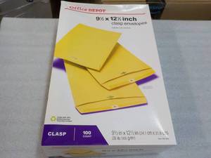 lot 58 image: 100 Office Depot 9 12 x 12 12 Cl...