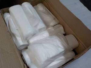 lot 76 image: Case of Clear 30 Gallon Trash Can l...