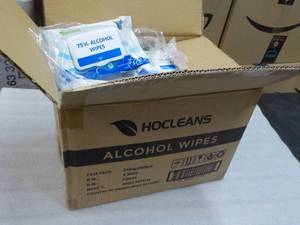 lot 91 image: Case of HoCleans Alcohol Wipes 1200...