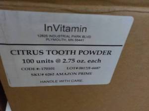 lot 114 image: Box of 100 InVitamin 2.75 oz Jars C...