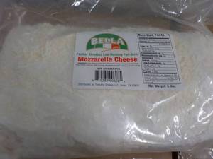 lot 180 image: 5 lb. Bag Frozen Mozzarella Cheese...
