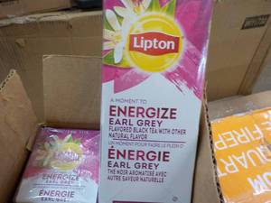 lot 191 image: 6 Boxes Lipton Energize Earl Grey B...