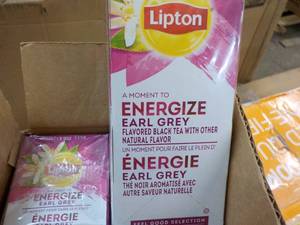 lot 193 image: 6 Boxes Lipton Energize Earl Grey B...
