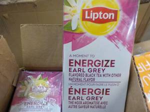 lot 194 image: 6 Boxes Lipton Energize Earl Grey B...