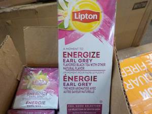 lot 195 image: 6 Boxes Lipton Energize Earl Grey B...