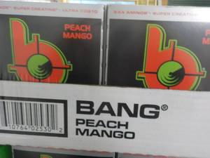 lot 218 image: 6 - 4 packs Bang Peach Mango...