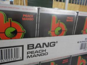 lot 220 image: 6 - 4 packs Bang Peach Mango...