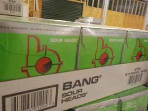 lot 227 image: 6 - 4 packs Bang Sour Heads...