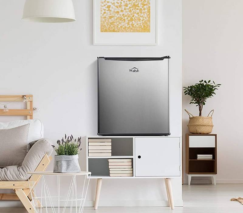 Walsh Compact Refrigerator, Single Door Mini Fridge, Energy Efficient,  Adjustable Mechanical Thermostat with Chiller, Reversible Doors and  Leveling