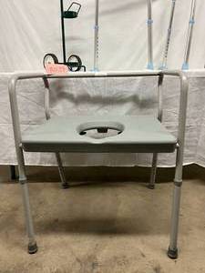 lot 17 image: Rolling 2 Two Wheel Oxygen Tank Cylinder Cart Carrier, Walker, and Shower Commode Gently Used