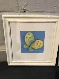 lot 100 image: Bug Brights Set of 2 Prints in White Frames