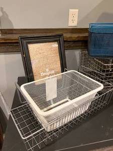 lot 116 image: OfficeWorkshop Organizer Bin Lot with Picture Frame