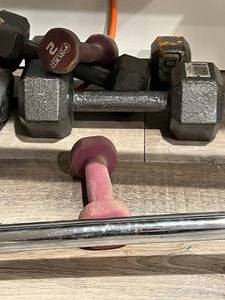 lot 118 image: Keys Fitness Strength Trainer Weight Rack with Assorted Weights Located in Basement