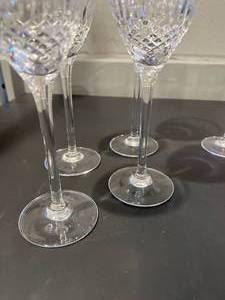 lot 136 image: Crystal Champage Flute and Wine Glass Set