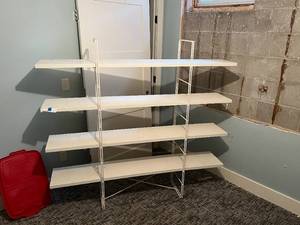 lot 165 image: White 4-Tier Shelf Unit Located in Basement