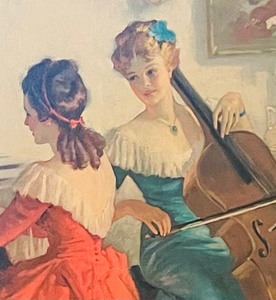 lot 101 image: Vintage Framed Print The Recital by Frederic Mizen