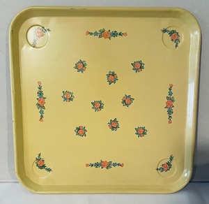 lot 127 image: Set of 12 Vintage Floral Metal Trays