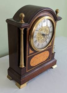 lot 58 image: Manning Bowman Inlaid Wood Electric Mantel Clock