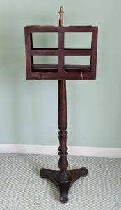 lot 12 image: Antique Double Sided Mahogany Music Stand