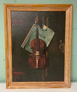 lot 214 image: Vintage Stringed Instrument Decor Grouping