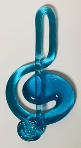 lot 221 image: Trio of Art Glass Music Notes