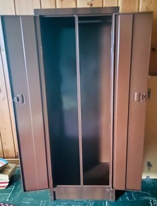 lot 223 image: Vintage Metal Wardrobe Storage Cabinet